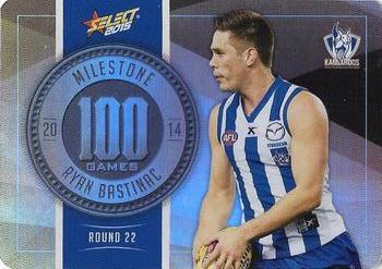 2015 Select AFL Champions - Milestone Game Foils #MG57 Ryan Bastinac Front